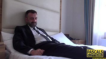 Preview 1 of Squirt Any - Bound chubby submissive with big boobs