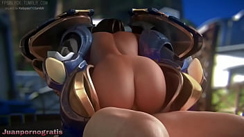 Preview 3 of Latina Mom Ariela - Pharah follando con su traje puesto Overwatch