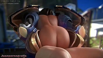 Preview 4 of Latina Mom Ariela - Pharah follando con su traje puesto Overwatch