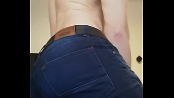 Preview 1 of Japanese Milf Emiko - Straight hot boy in sexy tight blue jeans showing his bubble butt and hole real sexy!