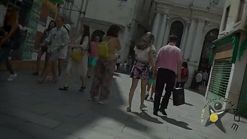 Preview 1 of Trio Mom Son Daughter - Beautiful Teen Upskirt