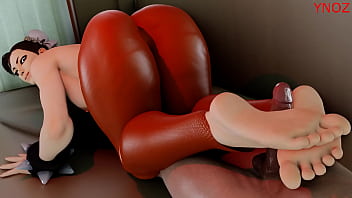 Preview 2 of Gif Vb M - Street Fighter Chun Li footjob by Ynoz
