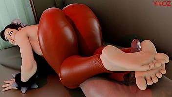 Preview 4 of Gif Vb M - Street Fighter Chun Li footjob by Ynoz