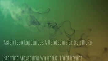 Preview 1 of Geibory Medina - Hot Asian Teen Lapdances a Handsome British Bloke
