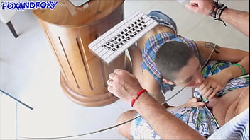 Preview 3 of Army In Boarder - 4K Hot teen does deep blowjob under table