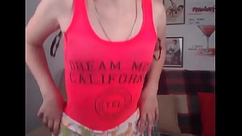 Preview 1 of Dana Brooke Sex - young small titty webcam girl puts panty into here mouth slaps here self and spreads here pussy