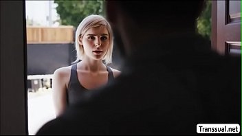 Preview 1 of Sunry Leone India Sex Video Hd - TS Ella visits Stepdads house to fuck