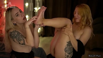 Preview 4 of Alluring Teen - TWO TEENS TICKLE AND MASSAGE FEET WITH OIL AFTER