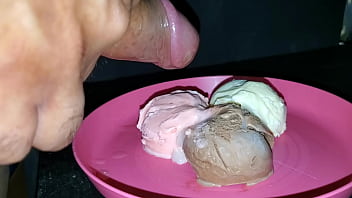 Preview 4 of Small Dick Boy Loses Virginity - Some fun playing with my ice cream and cum loading it for dessert.