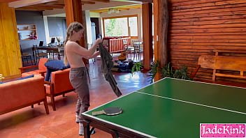 Preview 2 of Under Her Dress 3 - Christmas Special!! Stripping Naked Ping Pong With Cousin