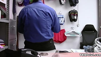 Preview 1 of Big Bobs Big Duck - Pretty blonde French teen tried to shoplift some stuff