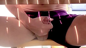 Preview 3 of Xxxnovi - Exhibitionist lad wanks under the table out in public
