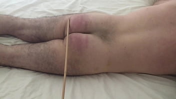 Preview 4 of Beautiful Russian Girl Bf - 10 strokes of cane on red ass stripes