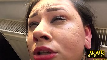Preview 2 of Arab Wc Hijab - Tattooed big submissive gets fucked roughly