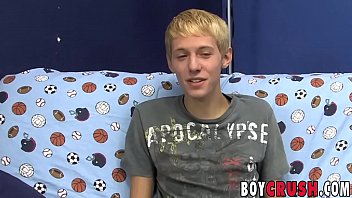 Preview 2 of Xxx On Sleeping Bed - Interviewed blonde twink Kenny Monroe wanking off and cums