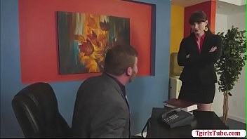 Preview 1 of Olzqajnwb - TS Natalie sucks her Employees hard cock