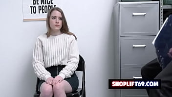 Preview 1 of Teach M Yass - Tiny teen thief Alice Merchesi rough fucked by the LP officer just to set her free