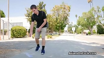 Preview 1 of School Pijid - Asian exchange student blows big cock for tutoring