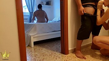 Preview 3 of Faat Tami - L&#039_idraulico ci spia mentre scopiamo e di nascosto lo premio con un bel pompino - Leaeken ITA
