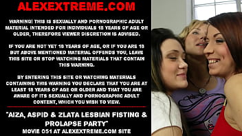Preview 1 of Cum In Pussy Shoplyfter - Aiza,  Aspid &amp_ Zlata lesbian fisting &amp_ prolapse party