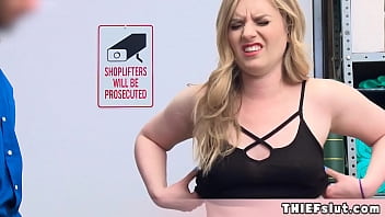 Preview 1 of Caught By Dad - Pretty blonde teen tried to steal and caught by a cop