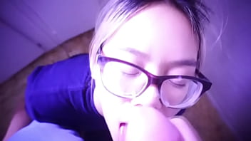 Preview 3 of Malvina Milky - An Asian Slut Waits For Her Master_ She Licks The Cum Off Her Glasses. Full Video On SabelArsene.com