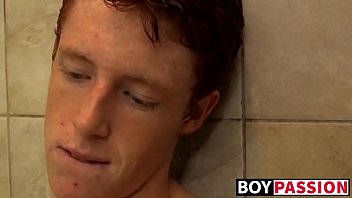 Preview 3 of Love Stors - Redhead twink Alan Parish masturbates and cums under shower