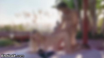 Preview 3 of Cum Tranny Homemade - EroticaX - Hot Wife Fucks Other Man Outside At Swingers Resort
