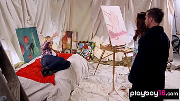 Preview 1 of Xx Hixx Cx Xxxxx - Horny painter licking and fucking his sexy amateur muse