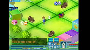 Preview 4 of Homeless Blonde Double Fucked - Jogando digimon RPG