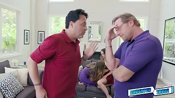 Preview 2 of Shemale Fuck Old Man - Teens sharing kisses while getting pussy pounding