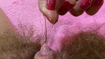 Preview 4 of Hd Sex Uncensored Check - Huge pulsating clitoris orgasm in extreme close up with squirting hairy pussy grool play
