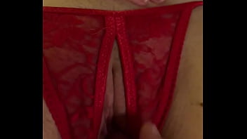 Preview 1 of Mercedes Carrera Milf Zr - Shaved pussy in red thongs all wet