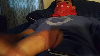 Preview 1 of Shelby Abbywinters - Mexican teen on massages his stiff erection until his fat dick head explodes with hot cum