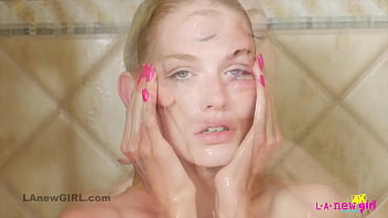 Preview 2 of Khaira Sex Video - Tattooed Blonde with hot skinny body takes sexy Shower in 4K