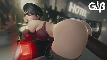 Preview 2 of Pussy Get Crempie By Black Men - Bayonetta pounded roughly making her ass jiggle