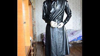 Preview 2 of Full Xyz Movie - Guy putting on his latex coat