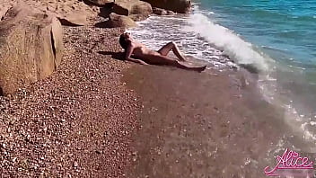 Preview 1 of Plus 5cm - Blowjob Big Dick Stranger and Doggy Sex with Creampie Outdoor After Naked Sunbathing