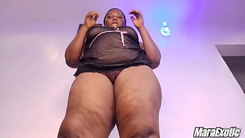Preview 1 of Lesbian Squirting Milfs - Fat booty ebony Milf Solo Orgasm | FULL VIDEO ON RED - Mara Exotic