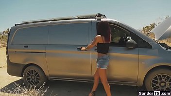 Preview 2 of Ywavjeyhx - Hitchiking tgirl Khloe Kay is barebacked