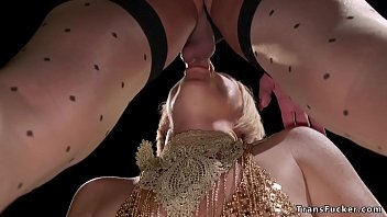 Preview 2 of The Lucky Gagger - Big cock shemale fucks blonde MILF