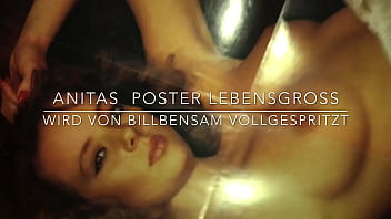 Preview 1 of Lesbian Squat - cum on big poster of Anita