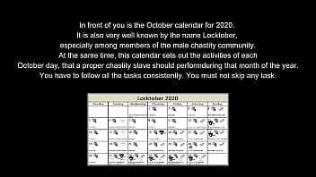 Preview 1 of Ape Tuib - Locktober 2020 - The tasks that each proper chastity slave should perform that month of the year. You have to follow all the tasks consistently. You must not skip any task. Any task you miss for whatever reason,  means your dick stays locked an extra day.