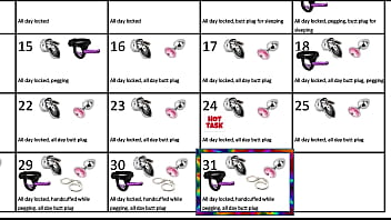 Preview 4 of Ape Tuib - Locktober 2020 - The tasks that each proper chastity slave should perform that month of the year. You have to follow all the tasks consistently. You must not skip any task. Any task you miss for whatever reason,  means your dick stays locked an extra day.