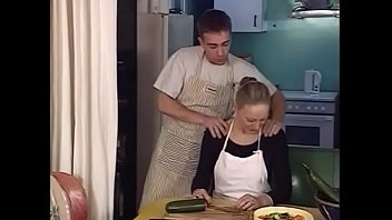 Preview 1 of Mom And Son Det - Fucking two MILFs in the kitchen