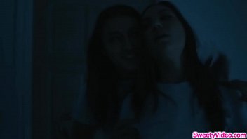 Preview 1 of April O Niel - Lesbian babe dovefucks busty room mate
