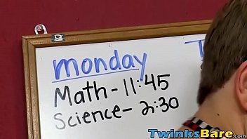 Preview 2 of Classroom German - Glasses twinks pounding raw after sloppy blowjobs