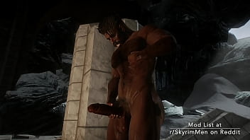 Preview 2 of Mom San Xxxx Video - Skyrim Gay Porn: Jarek stroking his huge cock