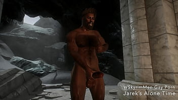 Preview 1 of Mom San Xxxx Video - Skyrim Gay Porn: Jarek stroking his huge cock