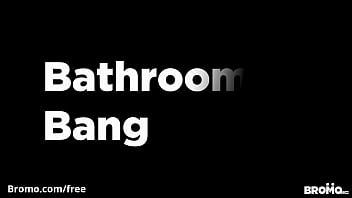 Preview 4 of Video Sex On Line - Sexy Tattooed Stud Fucks Dominates His Friend In The Bathroom - BROMO